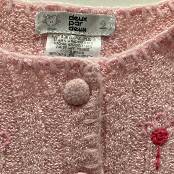 🇨🇦 Deux par Deux 2T acrylic knit cardigan - Picture 3 of 10